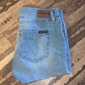 calvin klein mid rise jean shorts